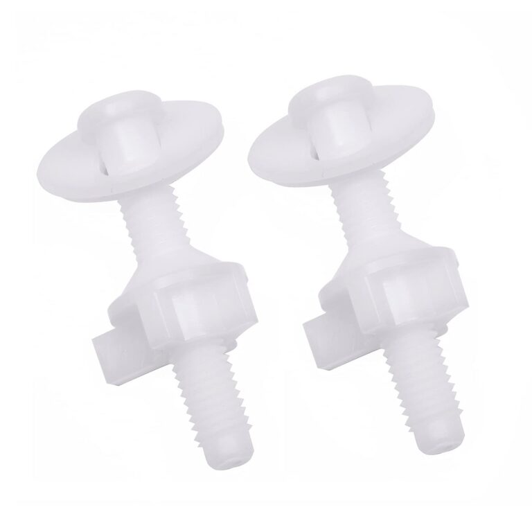 Jwodo Universal Toilet Seat Screws and Hinge Bolts - Replacement Parts With Plastic Bolts, Nuts and Washers for Top Mount Hinges (2 Packs)