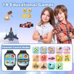 Kids Smart Watch for Boys Girls, Smart Watch for Kids with 19 Sports Modes Pedometer 14 Learning Games Alarm Clock Calculator 12/24 hr Educational Gifts Toys for Ages 4-12
