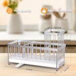 Kitchen Sink Caddy Organizer, Sponge Holder for Kitchen Sink with Auto-Drain, Rustproof Dish Cloth Holder with Removable Divider, Soap Dispenser Storage-Silver
