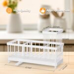 Kitchen Sink Caddy Organizer, Sponge Holder for Kitchen Sink with Auto-Drain, Rustproof Dish Cloth Holder with Removable Divider, Soap Dispenser Storage-White