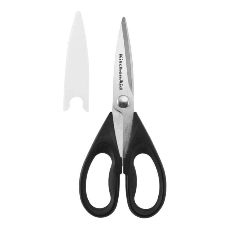 KitchenAid - Shears, All Purpose Scissors with Protective Sheath, Durable Stainless Steel, Dishwasher Safe, Soft Grip Comfort Handle (8.27", Black)