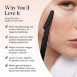 Kitsch Dermaplane Razor for Women Face – Face Razors for Women & Men, Eyebrow Trimmer & Face Shaver – Exfoliating Facial Razor & Skin Care Tool for Smoother Skin - Black, 12 pcs