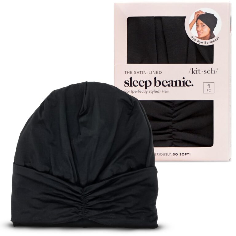 Kitsch Satin Lined Beanie - Softer Than Silk Beanie for Sleeping Women, Breathable Hair Cover for Sleeping, Slouchy Beanies, Bonnets for Women, Hair Wrap, Reduce Breakage for...