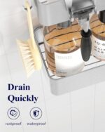 Kitsure Large Shower Caddy - 2 Pack Adhesive Shower Organizer, Drill-Free Shower Shelves for Inside Shower, Rustproof Bathroom Shelf Shower Shelf for Bathroom, Silver