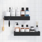 Kitsure Large Shower Caddy - 2 Pack Adhesive Shower Organizer, Drill-Free Shower Shelves for Inside Shower, Rustproof Bathroom Shelf Shower Shelf for Bathroom, Silver