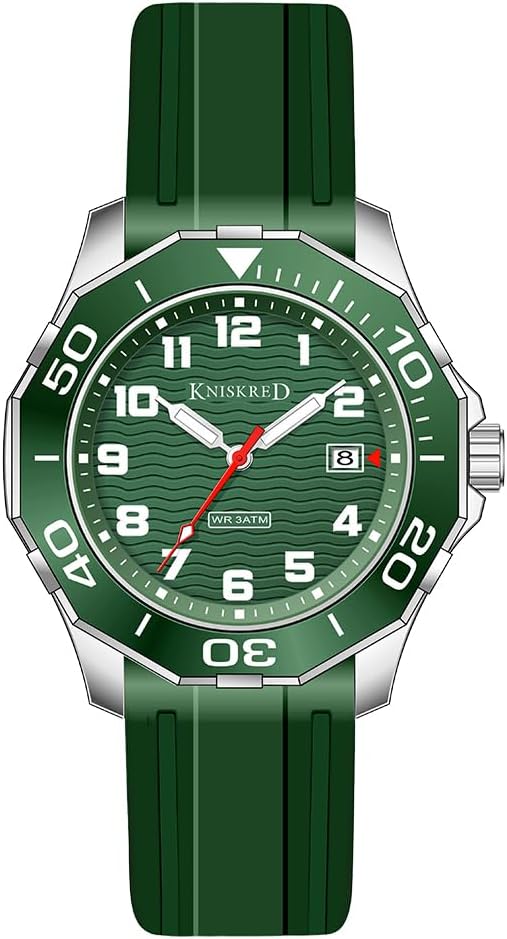 KNISKRED Sports Watch for Men with Easy Read Dial and Stainless Steel Band or Silicone Band Water Resistant