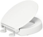KOHLER Hyten Elevated Quiet-Close Round-Front Toilet Seat, White