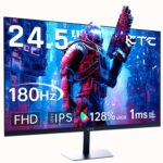 KTC 24.5'' Gaming Monitor 180Hz FHD,Fast IPS 1080P 1 ms, 128% sRGB HDR10,Freesync HDMI x 2 /DP x 1 VESA Tilt Adjustable Xbox PS5 Switch (HDMI Cable Included)