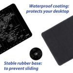 KuZaiALi Black Grey World Map Mouse Pad (Bouns: Coaster+Bag) 31.5x11.8 Inch 3mm Thick Extended Gaming Mousepad Non-Slip Water-Proof Keyboard Pad (Black Grey World Map)
