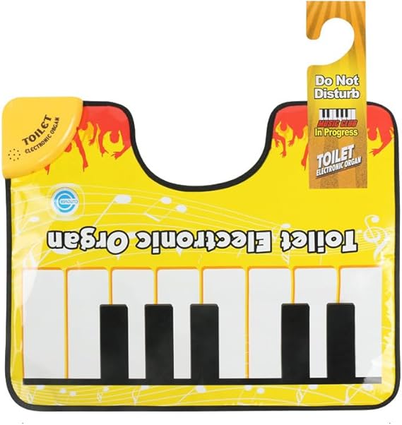 LALOCAPEYO Potty Piano,Musical Keyboard Toilet Rug Novelty Bathroom Fun Toe Tapping Music Great Gift for All Ages（23.62 * 18.89In）