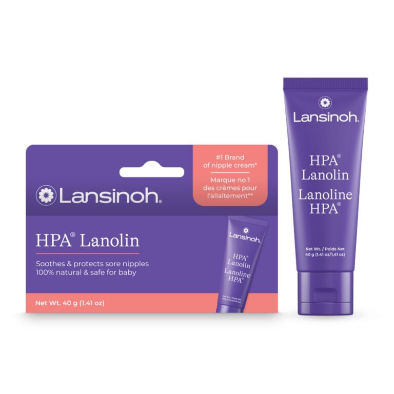 Lansinoh Lanolin Nipple Cream for Breastfeeding, Soothes and Protects Sore, Dry Nipples, Safe for Baby and Mom, 40 grams