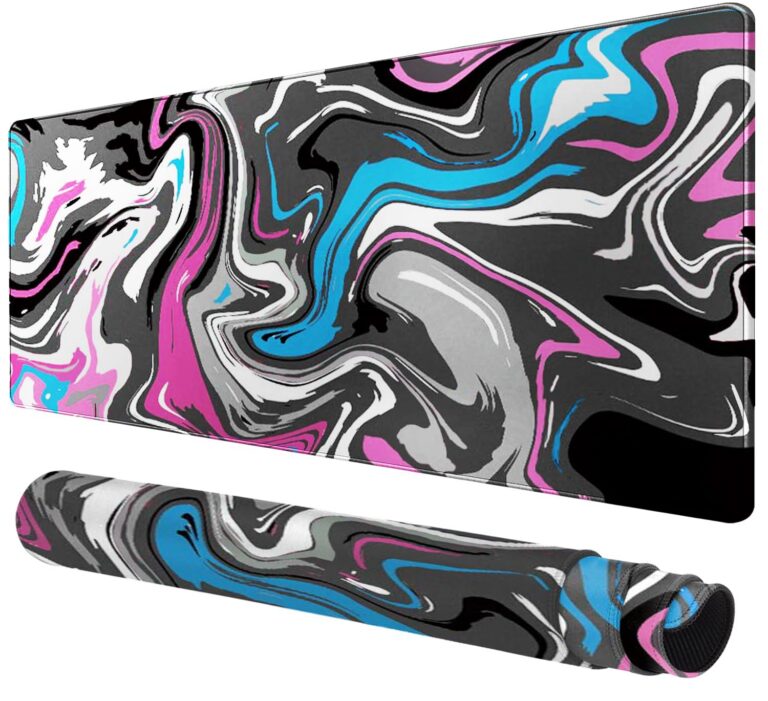 Large Mouse Pad for Desk - 80 x 40 cm Gaming Mouse Pad with Stitched Edges, Anti-Slip Base, Desk Mat for Keyboard and Mouse (Abstract Purple, 31.5x15.8 inch)