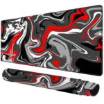 Large Mouse Pad for Desk - 80 x 40 cm Gaming Mouse Pad with Stitched Edges, Anti-Slip Base, Desk Mat for Keyboard and Mouse (Abstract Red, 31.5x15.8 inch)