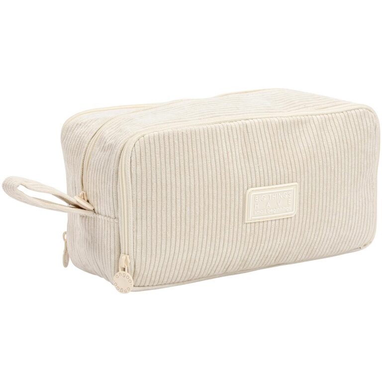 Large Pencil Case, Big Capacity Pencil Pouch with 3 Compartments for Boys Girls Adult Stationery School Supplies Marker Highlighter for Middle High School Student (Cream)