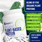LEANFIT ORGANIC PLANT-BASED PROTEIN, Plain Unsweetened - Vegan, Soy Free, Gluten Free, Dairy Free, Sugar Free - 21g Protein, 26 Servings, 715g Tub