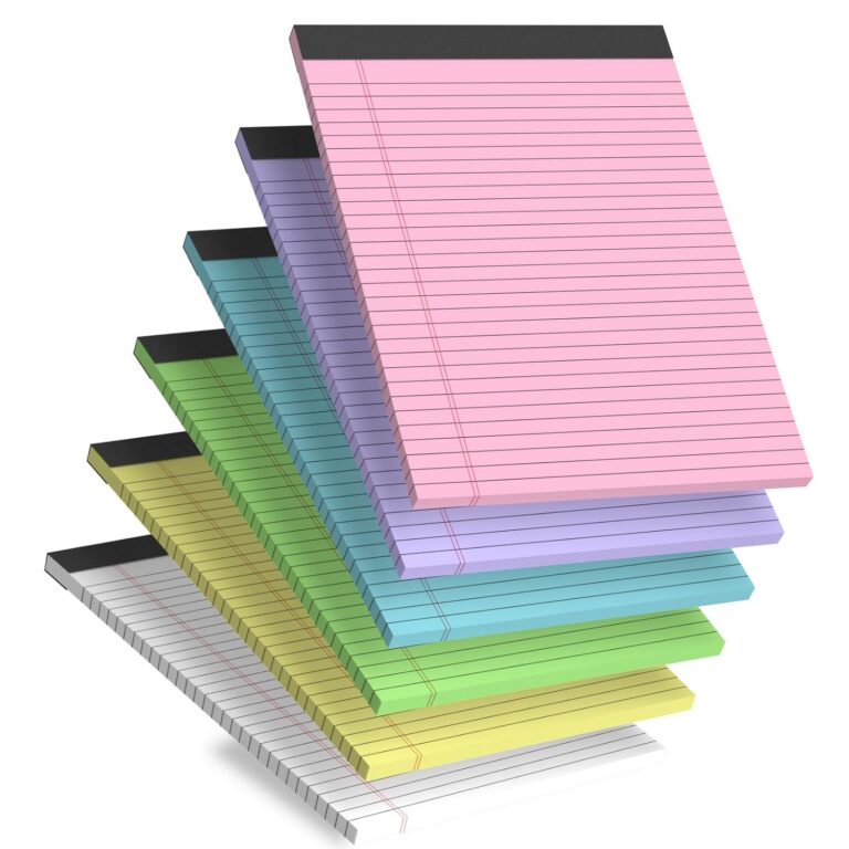 Legal Pads 8.5 x 11 Colored Note Pads Paper 8-1/2 x 11 Lined Paper Pad Notepads 8.5 x 11 Lined Writing Pads of Paper 8.5 x 11 Notepad, 30 Sheets/Pad, 6 Pack Multicolor Paper...