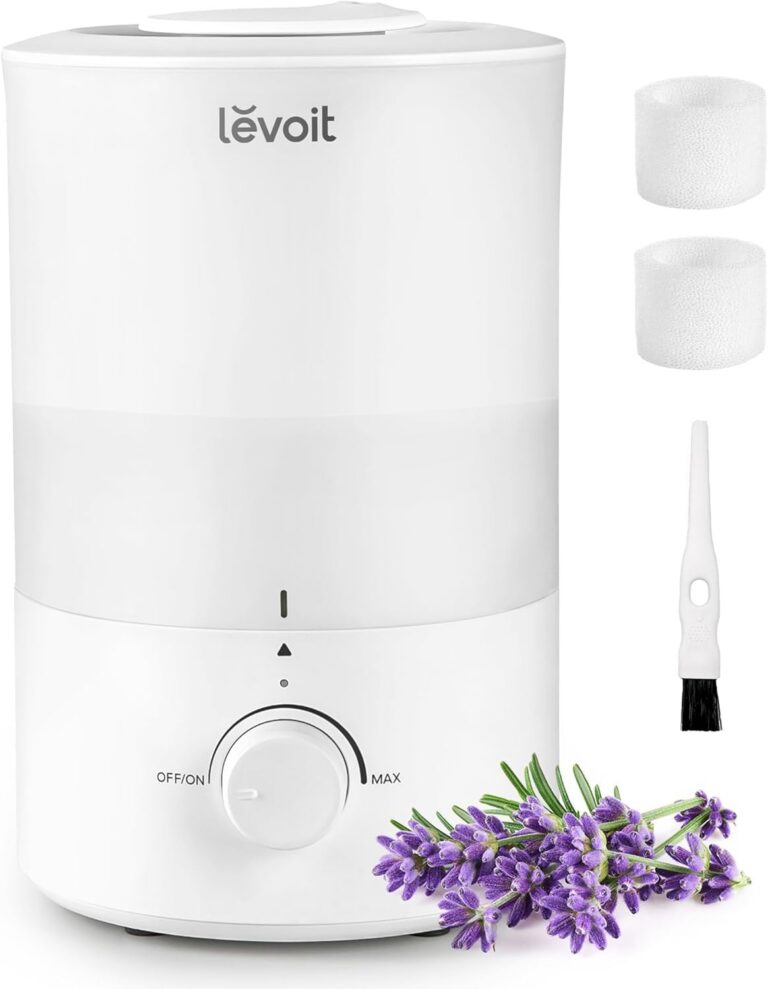 LEVOIT Humidifiers for Bedroom Large Room, 3L Cool Mist Top Fill Oil Diffuser for Baby Nursery and Plants, 360 Degree Nozzle, Quiet Rapid Ultrasonic Humidification for Home...