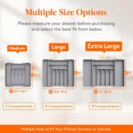 Lifewit Small Cutlery Organizer, Expandable Cutlery Rack for Kitchen, Gray