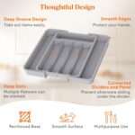 Lifewit Small Cutlery Organizer, Expandable Cutlery Rack for Kitchen, Gray