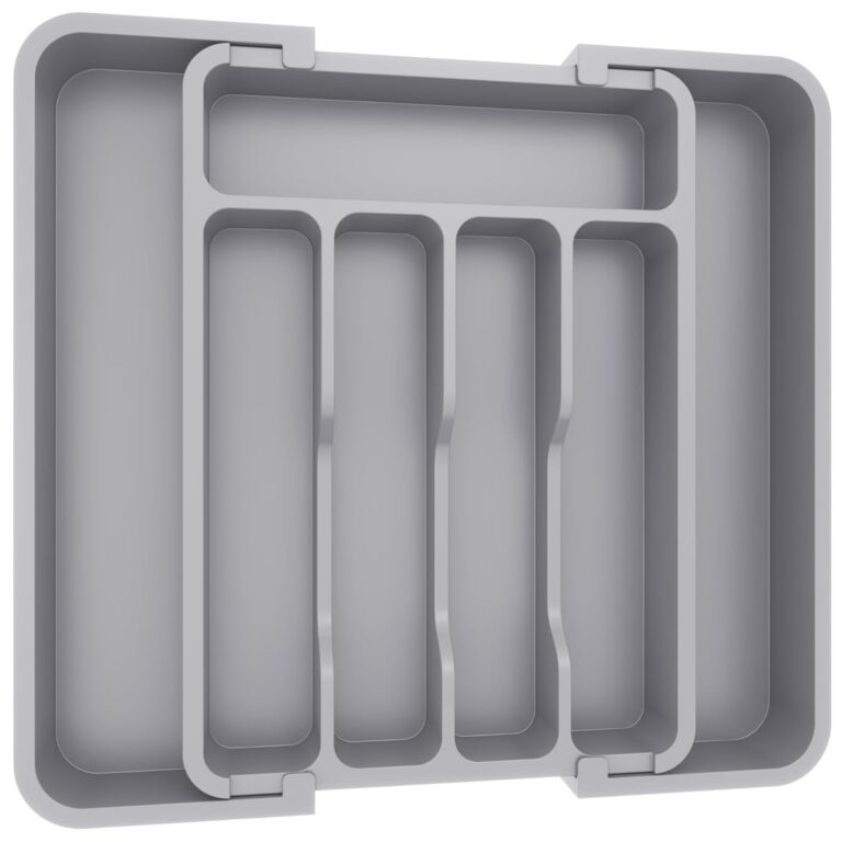 Lifewit Small Cutlery Organizer, Expandable Cutlery Rack for Kitchen, Gray