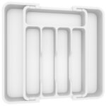 Lifewit Small Silverware Drawer Organizer, Expandable BPA Free Utensil Tray for Kitchen, Adjustable Flatware and Cutlery Holder for Spoons Forks Knives, Plastic Kitchen...