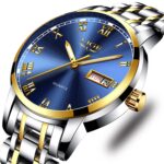 LIGE Mens Watches Fashion Waterproof Stainless Steel Analogue Quartz Watch Business Automatic Calendar Wrist Watch for Men