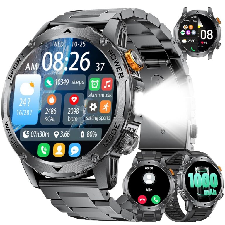 LIGE Smart Watch for Men with Answer/Make Calls, 1.75" HD Display Military Smartwatch with 1000mAh Battery(50+Standby), LED Flashlight, IP68 Waterproof, 120+ Sport Modes,...