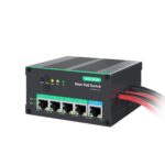 LINOVISION Industrial 4 Ports MPPT Solar PoE Switch for Security Cameras and IoT Devices, Support Remote Battery Monitoring, Total PoE Budget 120W