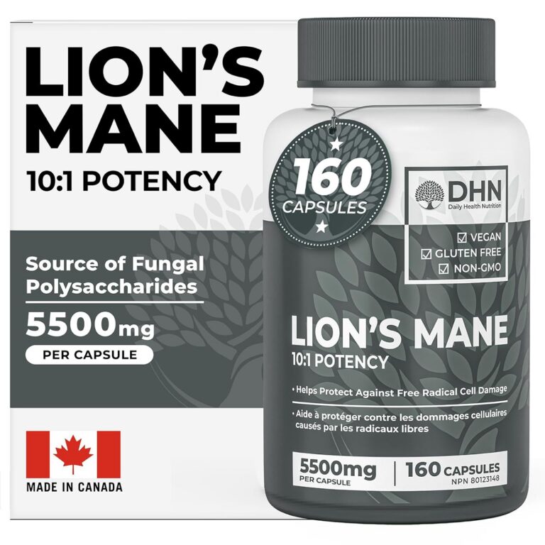 Lions Mane Supplement | 160 Vegan Capsules of Premium Lion's Mane Mushroom Powder | Antioxidant & Immune Support | Natural Nootropic Brain Supplement | 100% Fruiting Bodies |...