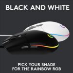 Logitech G203 Wired Gaming Mouse, 8,000 DPI, Rainbow Optical Effect LIGHTSYNC RGB, 6 Programmable Buttons, On-Board Memory, Screen Mapping, PC/Mac Computer and Laptop Compatible...