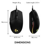 Logitech G203 Wired Gaming Mouse, 8,000 DPI, Rainbow Optical Effect LIGHTSYNC RGB, 6 Programmable Buttons, On-Board Memory, Screen Mapping, PC/Mac Computer and Laptop Compatible...