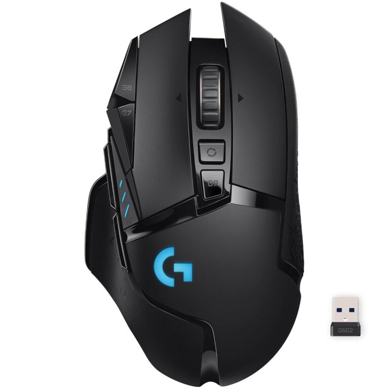 Logitech G502 Lightspeed Wireless Gaming Mouse, Hero 25K Sensor, 25,600 DPI, RGB, Adjustable Weights, 11 Programmable Buttons, Long Battery Life, On-Board Memory, PC/Mac