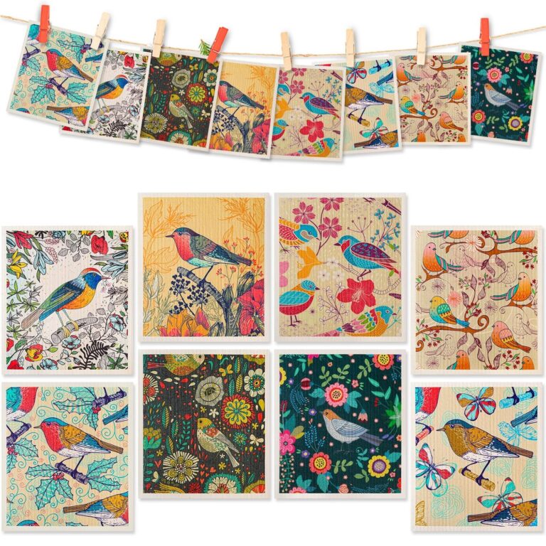 Lucomb 8 Pack Swedish Dishcloths for Kitchen, Reusable Soft Kitchen Towels Swedish Dish Cloths Set Absorbent Sponge Cleaning Cloths Washable Quick Drying for Kitchen Bar Hand...