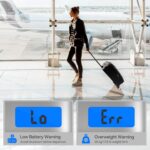 Luggage Scale: 110lb/50kg Backlight LCD Display Portable Digital Weight Scale - Dr.Meter Luggage Weight Scale with Rubber Paint Handle, Overload Alarm, Temperature Sensor,...