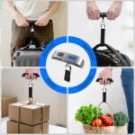Luggage Scale: 110lb/50kg Backlight LCD Display Portable Digital Weight Scale - Dr.Meter Luggage Weight Scale with Rubber Paint Handle, Overload Alarm, Temperature Sensor,...