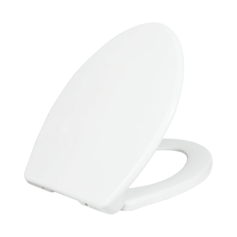 LUXE TS1008E Elongated Comfort Fit Toilet Seat with Slow Close, Quick Release Hinges, and Non-Slip Bumpers (White)