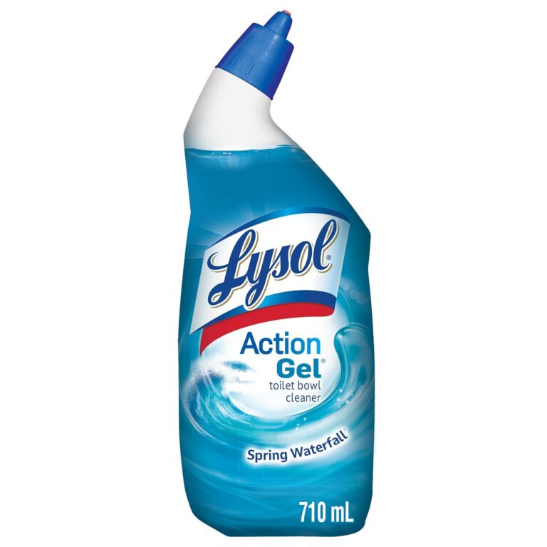 Lysol Toilet Bowl Cleaner, Action Gel, Spring Waterfall, For Cleaning and Disinfecting, Stain Removal, 8x Clinging Gel, 710ml