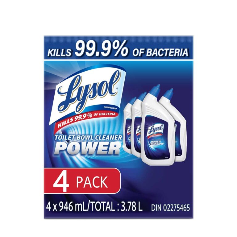 Lysol Toilet Bowl Cleaner, Power, For Cleaning and Disinfecting, Stain Removal, 10x Cleaning power, 3784ml, Bulk Pack of 4 (4 x 946ml)