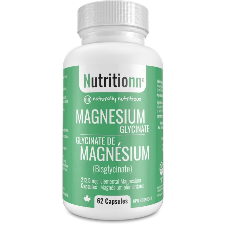 Magnesium Glycinate Supplement - 62 Capsules x 212.5 mg Elemental Magnesium, 425 mg Once Daily for Men and Women - Pure Chelated Bisglycinate for Good Health and Sleep - Made in...