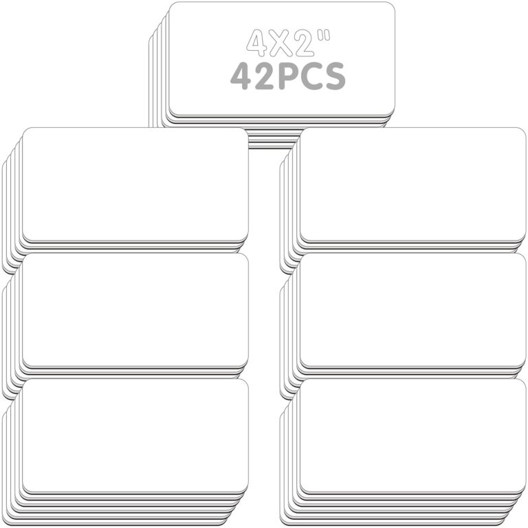 Magnetic Name Tag Label, 42 PCS Dry Erase Reusable Blank Name Stickers White Reusable Magnets for Whiteboards Locker Fridge School Office Home (Each Measures 2" x 4")