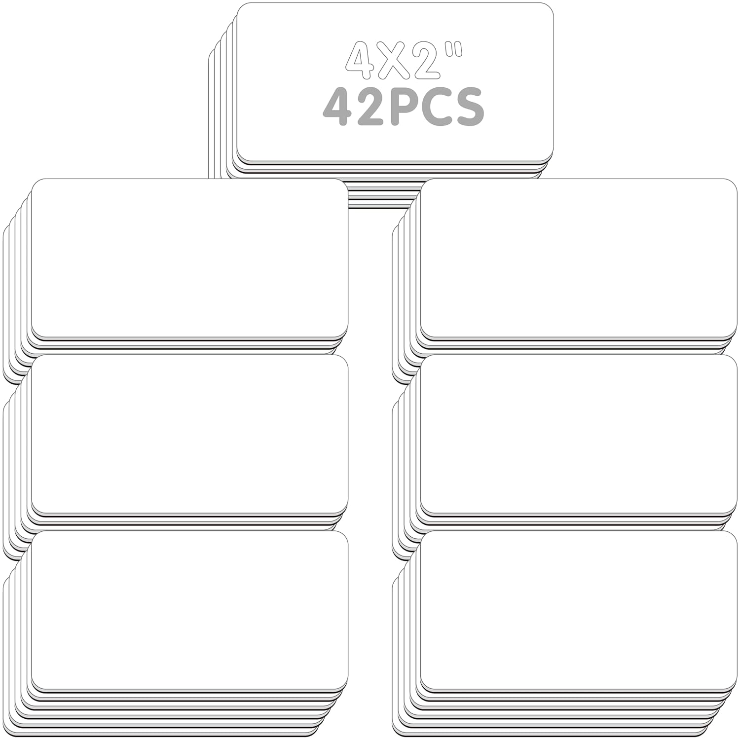 Magnetic Name Tag Label, 42 PCS Dry Erase Reusable Blank Name Stickers White Reusable Magnets for Whiteboards Locker Fridge School Office Home (Each Measures 2" x 4") Magnetic Name Tag Label, 42 PCS Dry Erase Reusable Blank Name Stickers White Reusable Magnets for Whiteboards Locker Fridge School Office Home (Each Measures 2" x 4")