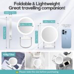 Magnifying Mirror with Light 30X, Double-Sided 1X/ 30X Magnifying Makeup Mirror with Tweezer, 2000mAh 3 Colour Modes with Adjustable Brightness, Foldable Compact Travel Mirror