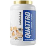 Magnum Nutraceuticals Quattro Protein Powder - 2lbs - Toasted Cinnamon Cereal - Protein Isolate - Lean Muscle Creator - Metabolic Optimize