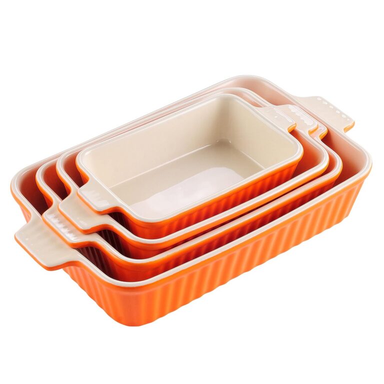 MALACASA Bakeware Set of 4, Porcelain Baking Pans Set for Oven, Casserole Dish, Ceramic Rectangular Baking Dish Lasagna Pans for Cooking Cake Kitchen,...