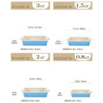 MALACASA Casserole Dishes for Oven, Porcelain Baking Dishes, Ceramic Bakeware Sets of 4, Rectangular Lasagna Pans Deep with Handles for Baking Cake Kitchen, Blue...