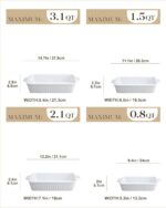 MALACASA Casserole Dishes for Oven, Porcelain Baking Dishes, Ceramic Bakeware Sets of 4, Rectangular Lasagna Pans Deep with Handles for Baking Cake Kitchen, White...