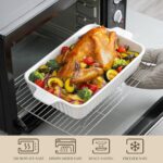 MALACASA Casserole Dishes for Oven, Porcelain Baking Dishes, Ceramic Bakeware Sets of 4, Rectangular Lasagna Pans Deep with Handles for Baking Cake Kitchen, White...
