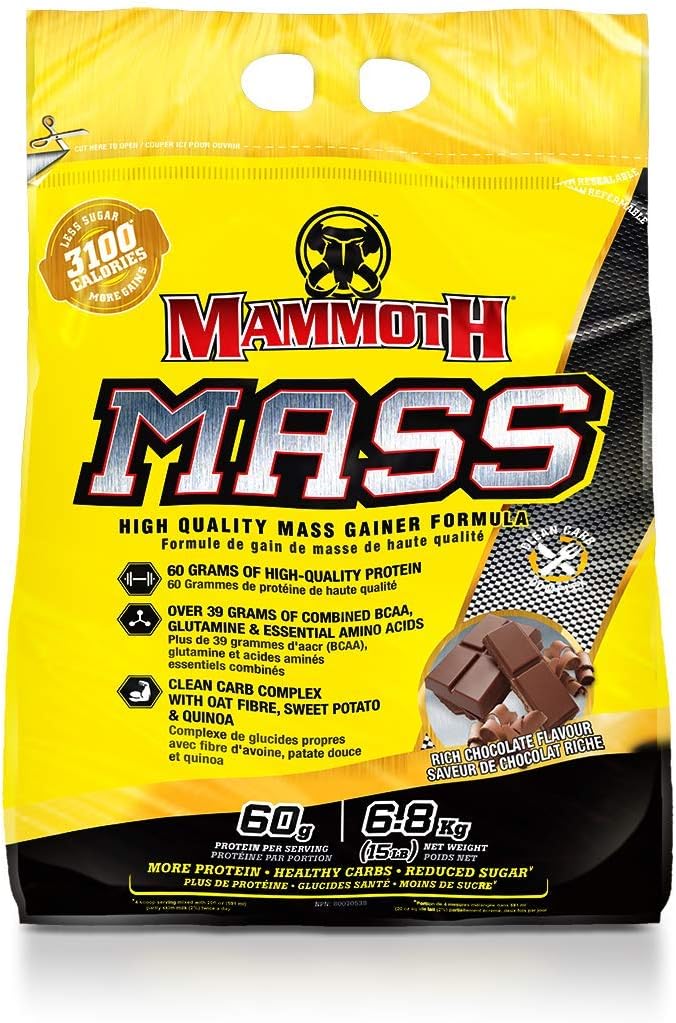 MAMMOTH MASS: Weight Gainer, High Calorie Protein Powder Workout Smoothie Shake, Meal Replacement, Low Sugar, Whey Isolate Concentrate, Casein Protein Blend, Weight Training,...