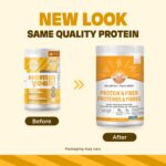 Manitoba Harvest Hemp Yeah! Balanced Protein + Fibre Powder, Unsweetened, 454g, with 15g protein, 8g Fibre and 2g Omegas 3&6 per Serving, Preservative Free, Non-GMO