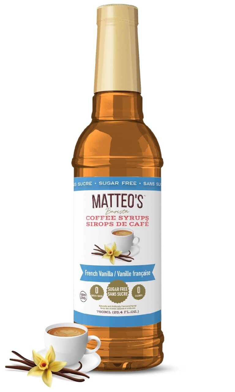 Matteo's Barista Style Sugar-Free Coffee Syrup, French Vanilla Flavor, Zero Calorie and Sugar, Keto Friendly, Ideal for Latte, Cappuccino, Espresso, Americano, Indulgent Taste...